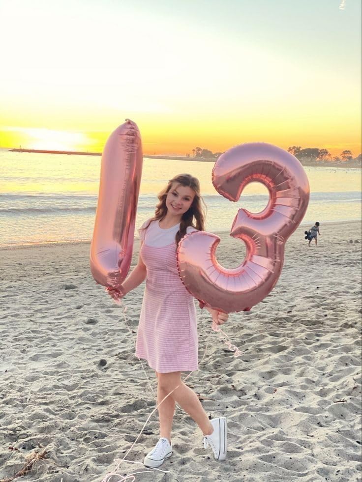 Skiennix 40-Inch Pastel Pink Number Balloons - Perfect 17th Birthday Decorations for Men & Women