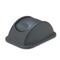Rubbermaid Commercial Products Swing Top Wastebasket Lid, Compatible with 28QT/7G RCP Wastebaskets, Black, Lid Only