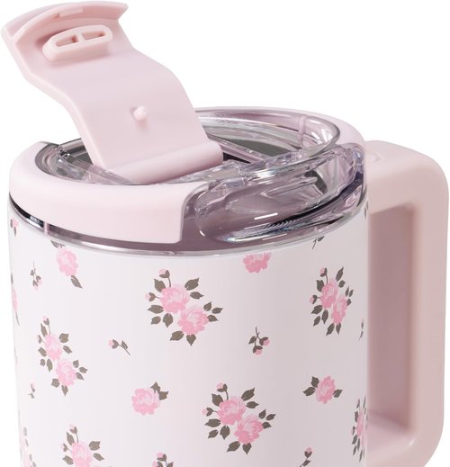 HydroJug Coffee Traveler 20 oz - Insulated Ceramic-Lined Travel Mug | Leak-Resistant & Dishwasher Safe, Wildrose