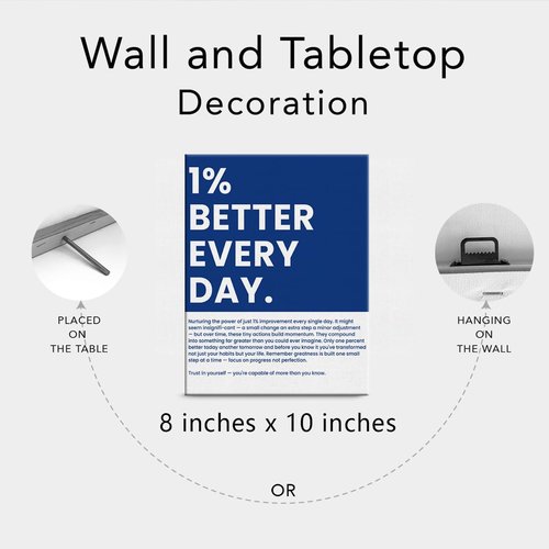1% Better Every Day - Inspirational Office Wall Art | Motivational Framed Poster for Home & Classroom