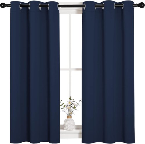 NICETOWN Blackout Curtains - All Season Thermal Insulated Grommet Drapes for Kids' Room | Navy, 34 x 45 Inches