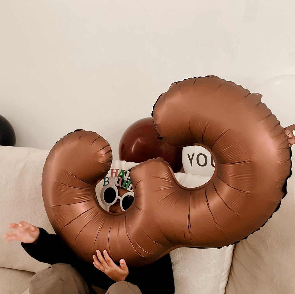 Regine Switzerland Dark Brown Number Balloon - 40 Inch Coffee Brown 0 Balloon for Birthday Party Decor