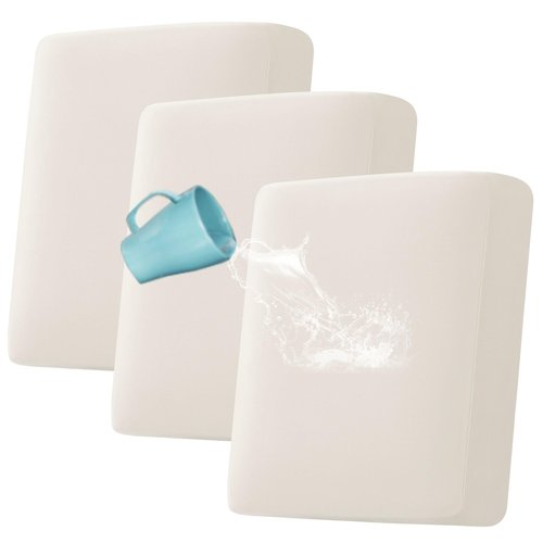 H.VERSAILTEX 100% Waterproof Couch Covers for 3 Cushion Couch Stretch Sofa Cushion Covers Slipcovers - Thick Dual Fleece Fabric (3 Pieces, Ivory)