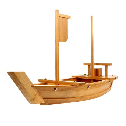 WINIAER 24 Inch Wooden Sushi Boat Serving Tray, Large Sushi Boat Plate for Sashimi Board Seafood Party, Great for Sushi Restaurant or Home (24inch/61cm)