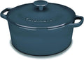 Cuisinart Enameled Cast Iron Round Casserole - Provencal Blue, 5-Quart | Classic Chef's Design