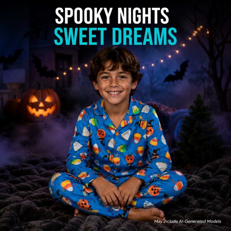 Halloween Boys Pajama Set 4T - Glow-in-the-Dark Mummies Bats Skeletons Pumpkin