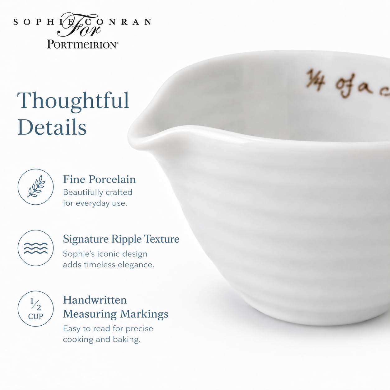 Portmeirion Sophie Conran White Measuring Cups,Set of 4