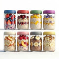DicraoLea 18oz 8Pack Glass Overnight Oats Jars Containers with Airtight Leakproof Lids, Reusable Mason Jars for Meal Prep, Yogurt Parfaits, Smoothies, Salads & Healthy Breakfasts(18oz-8Pack)