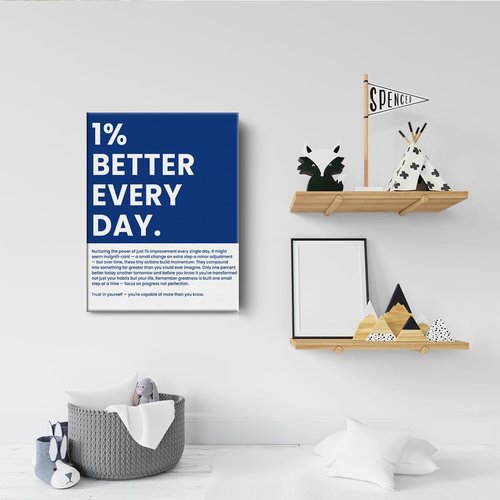 1% Better Every Day - Inspirational Office Wall Art | Motivational Framed Poster for Home & Classroom