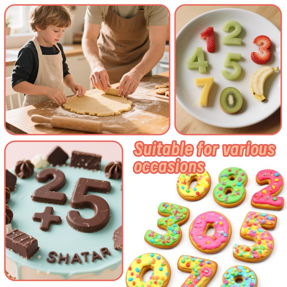 0-9 Number Cookie Cutters Set 3 Inch, 9PCS Stainless Steel Metal Number Cutters for Birthday Cake,Cake Topper,Baking Decorating,Fondant,Digit cookie cutters