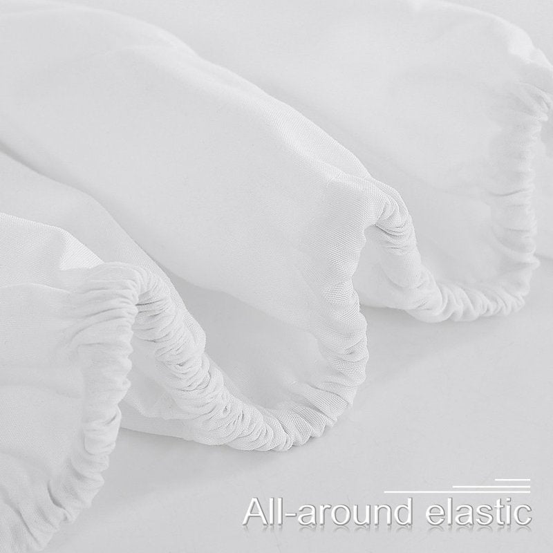 King Size Brushed Microfiber Fitted Sheet Bed Cover White - Durable & Soft