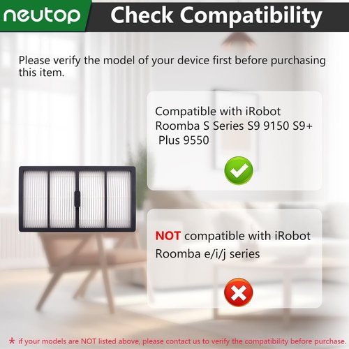 Neutop Replacement Filters for iRobot Roomba S Series S9 9150 | 8-Pack for Enhanced Cleaning