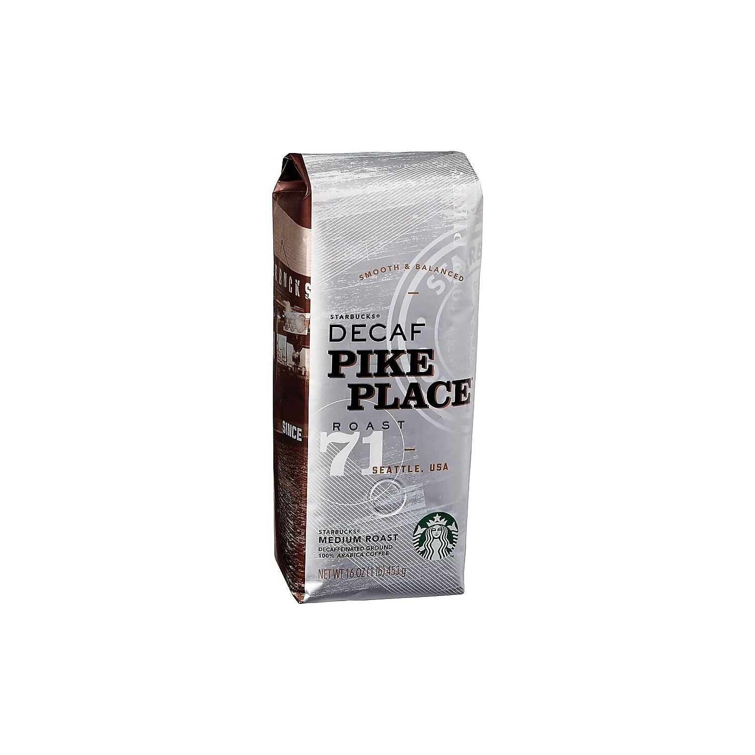 Starbucks Whole Bean Coffee - Pike Place Decaf Blend for Smooth Flavor | 12 oz Bag