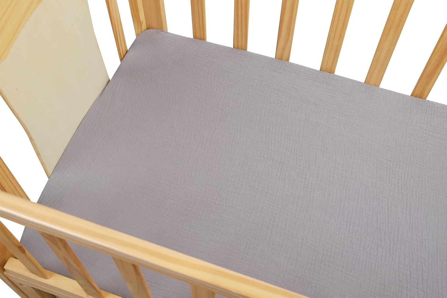 Onacosht Muslin Crib Sheets - Soft, Breathable 100% Cotton Fitted Sheets | 52" x 28" | 2-Pack in Grey & Green