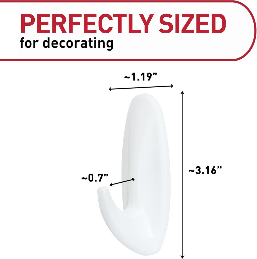 Command Medium Designer Hooks - Damage-Free Wall Hook with Adhesive Strips | Holds Up to 3 lb, 9 Hooks & 12 Strips