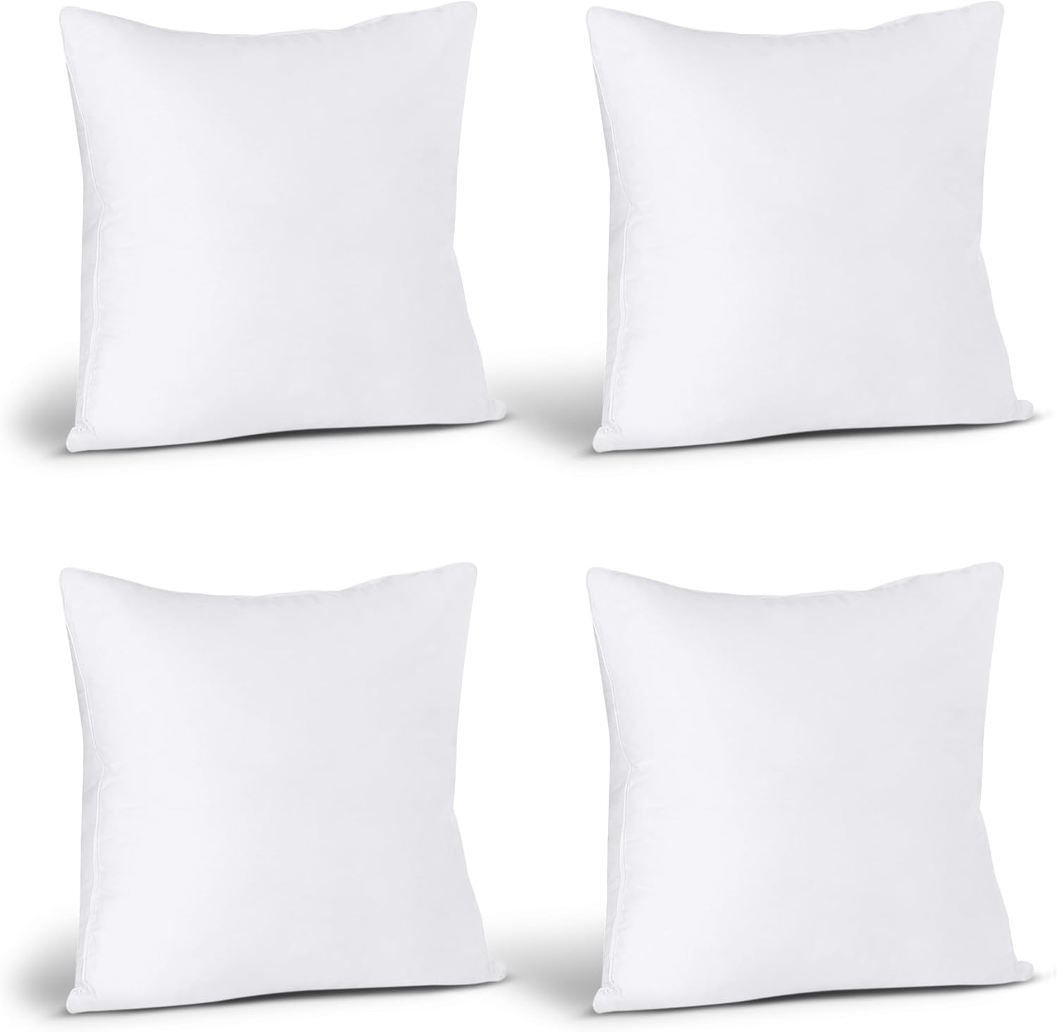 Utopia Bedding Throw Pillows - Set of 4 Fluffy 17 x 17 Inch Down Alternative Cushions | White for Bed & Sofa