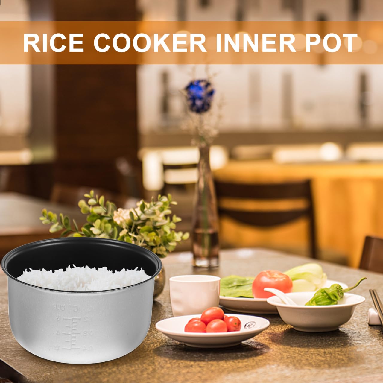 Housoutil Rice Cooker Inner Pot Replacement Non-Stick Electric Cooker Pot 8.26X8.26X4.52In Cooking for Soup and Rice Kitchen Accessories