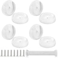 Yookeer 4 Pack Wooden Closet Pole Sockets 1-3/8" Closet Rod Holders Pole Holders for Wardrobe Hallway Bathroom Curtain Clothing Store(White)