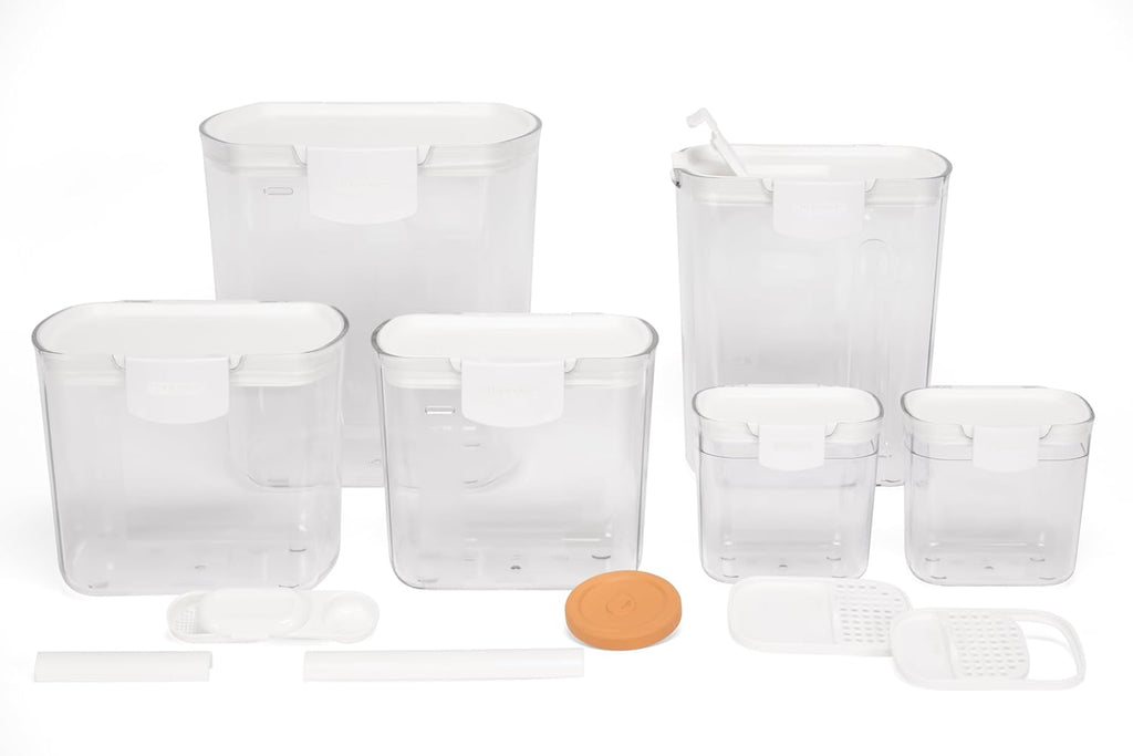 ProKeeper | Airtight Kitchen Storage Canister Set - Keeps Flour & Sugar Fresh | 6-Piece White Set