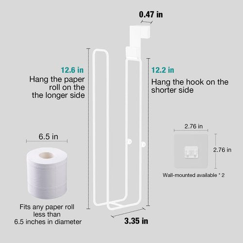 Conworld Toilet Paper Storage for 3 Roll Tissue, Over The Tank Toilet Paper Holder, Stainless Steel Rustproof Toilet Paper Holder Wall Mount, for Rv, Bathroom Storage and Organization, White, 1 Pack