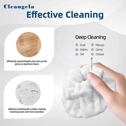 Cleangela 12 Pack Small Triangle Bonnets Microfiber Cloths Cover for Steam Cleaner Compatible with Bissell Steam Shot, Dupray, Wagner, McCulloch, Comforday, PurSteam, Universal Steam Cleaner Mop Pads