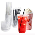 HGJDLM [25 SETS] 32 oz Cups with lids, Plastic Cups with Lids and Straws Ideal for cold drinks, smoothies, iced coffee, milkshakes Suitable for parties, events, weddings and various other gatherings.
