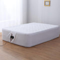 Queen Air Bed Mattress Pad with 15-24 Inch Deep Pockets - Waterproof Protector for Warm Sleep & Cold Air Insulation,Perfect for Camping, Guest Bed, Pets & Overnight Visitors-White