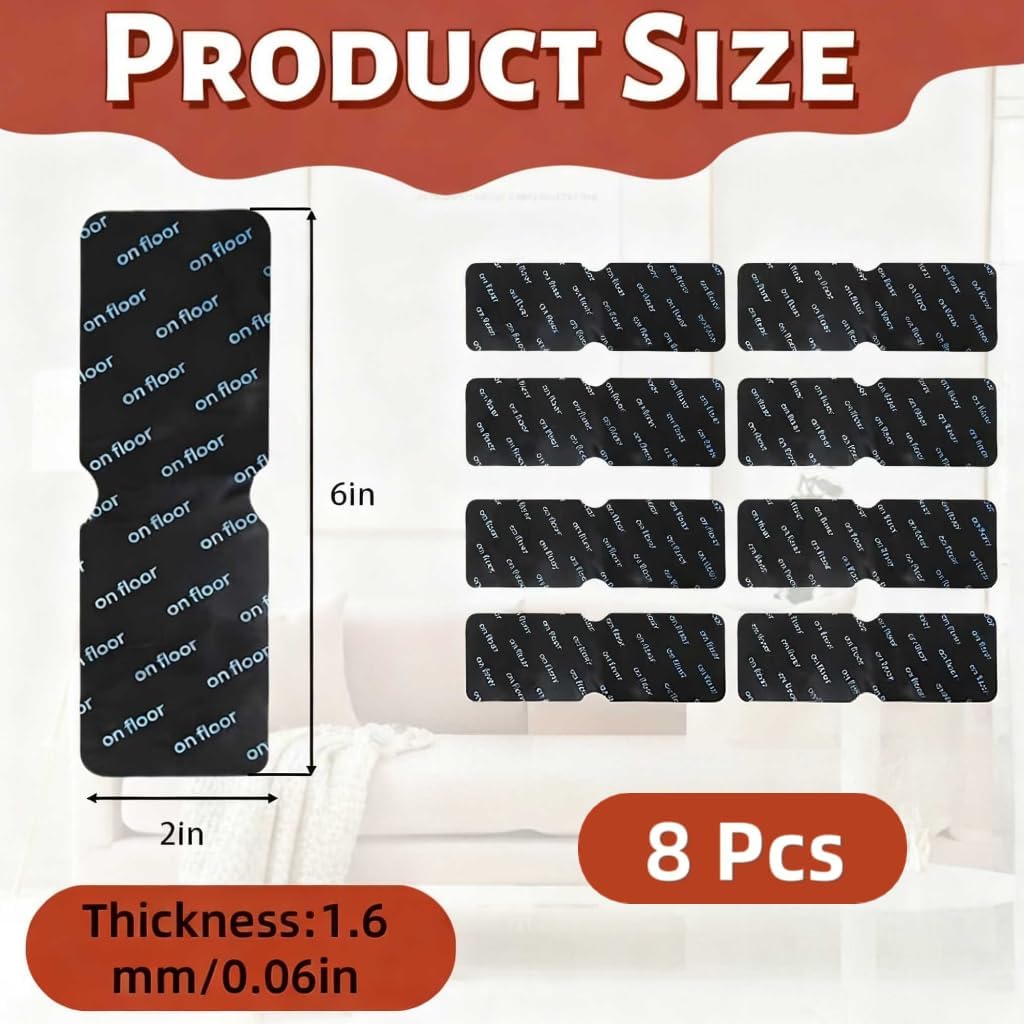 Rug Carpet Non-Slip Grippers by [Brand Name] - Reusable Double-Sided Tape Pads for Area Rugs | 8 Strong Adhesive Grippers