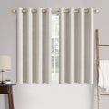 MIULEE Blackout Curtains - 100% Linen Textured Thermal Insulated Drapes | Cream White, 52 x 63 Inch (2 Panels)