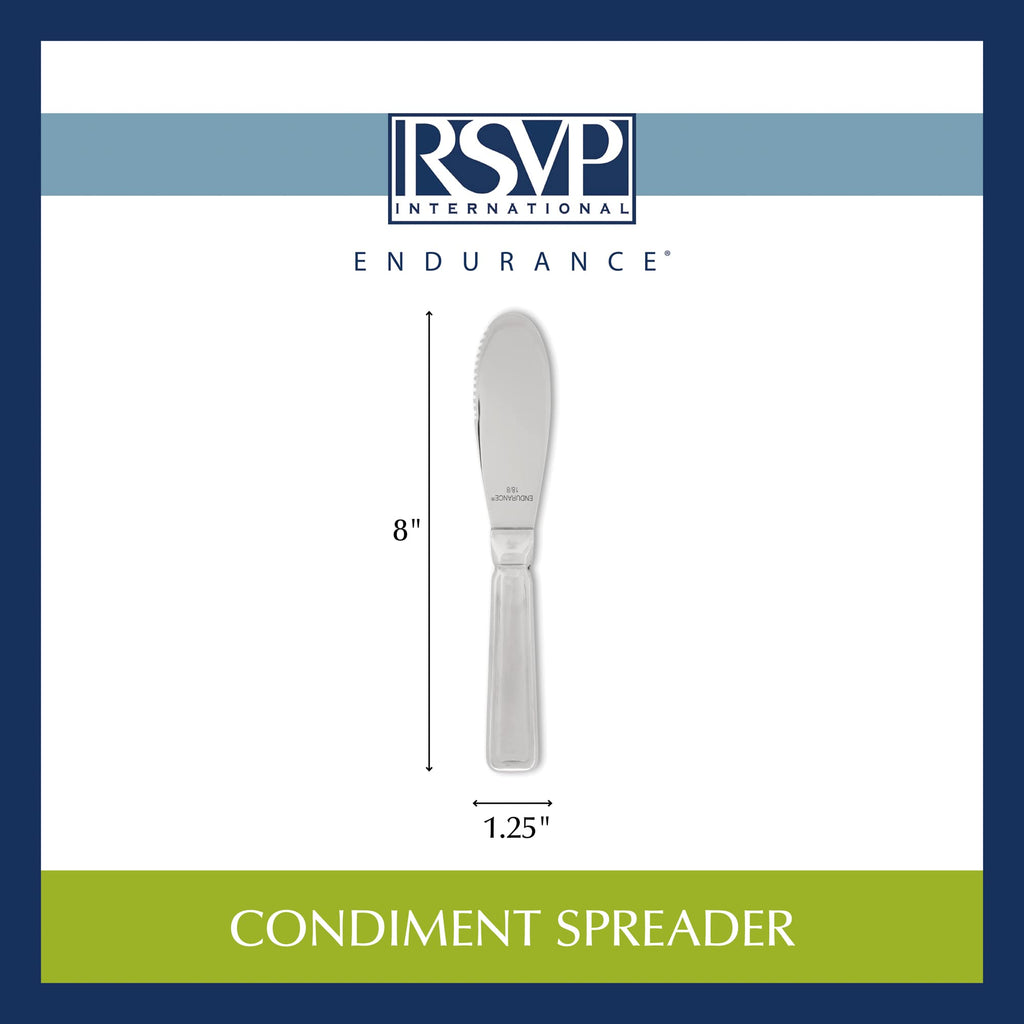 RSVP International Endurance Kitchen Collection Condiment Utensils, Spreader,Silver