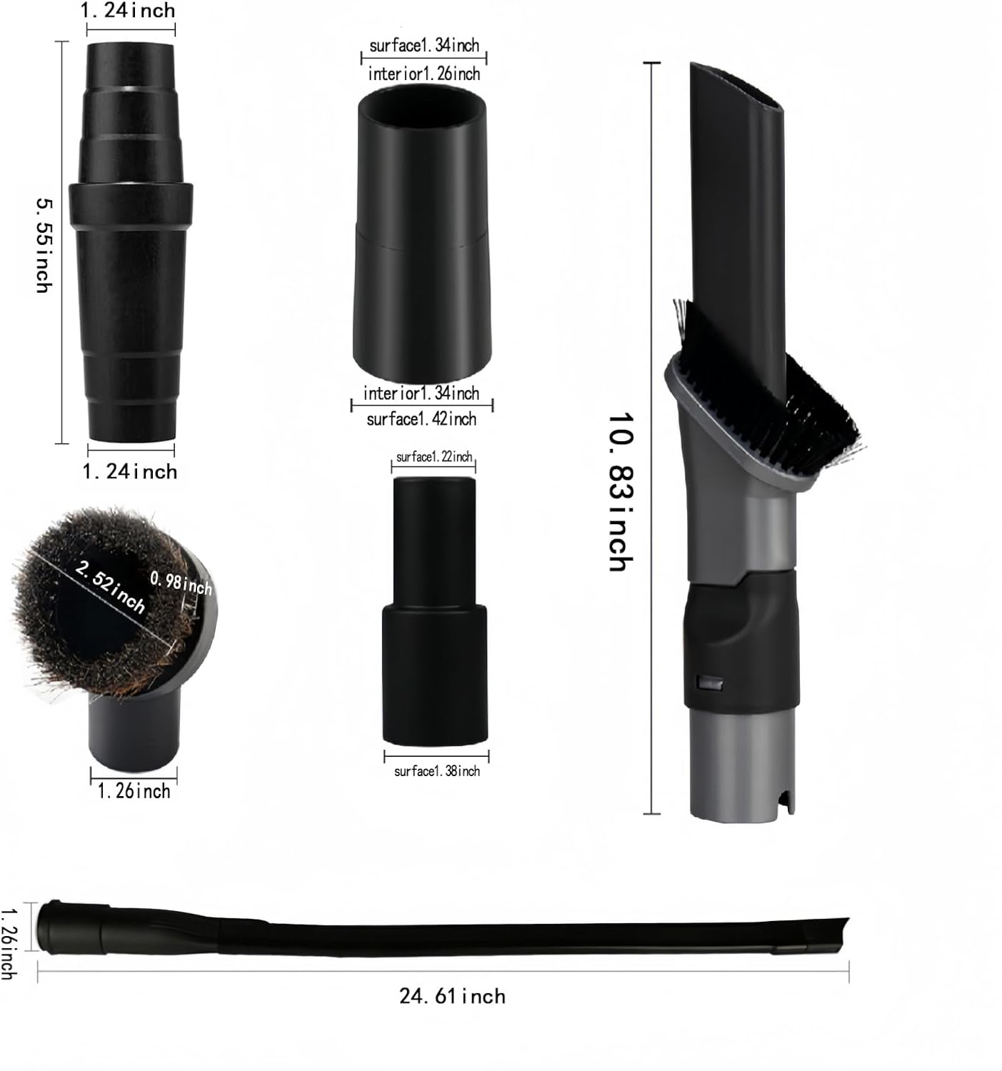 Shark | 6PCS Vacuum Cleaner Attachments - 2-in-1 Crevice & Dusting Brush Combo for HV322, HV320, NV600