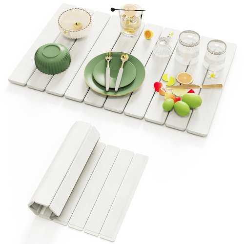 Stone Drying Mat for Kitchen Counter, Large Foldable Stone Dish Drying Mat,Ultra Absorbent Diatomaceous Earth Mats for Countertop Dishes Bottles Cups (23"×15.3",White）