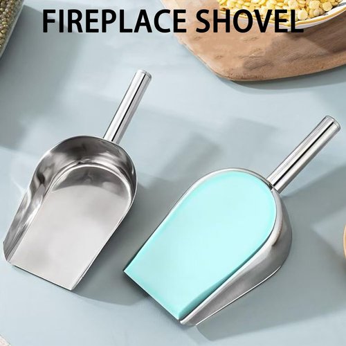 AWISEFULL 14.2" Fireplace Shovel - Ash Shovel for Fire Pit & Garden - Heat Resistant Stainless Steel