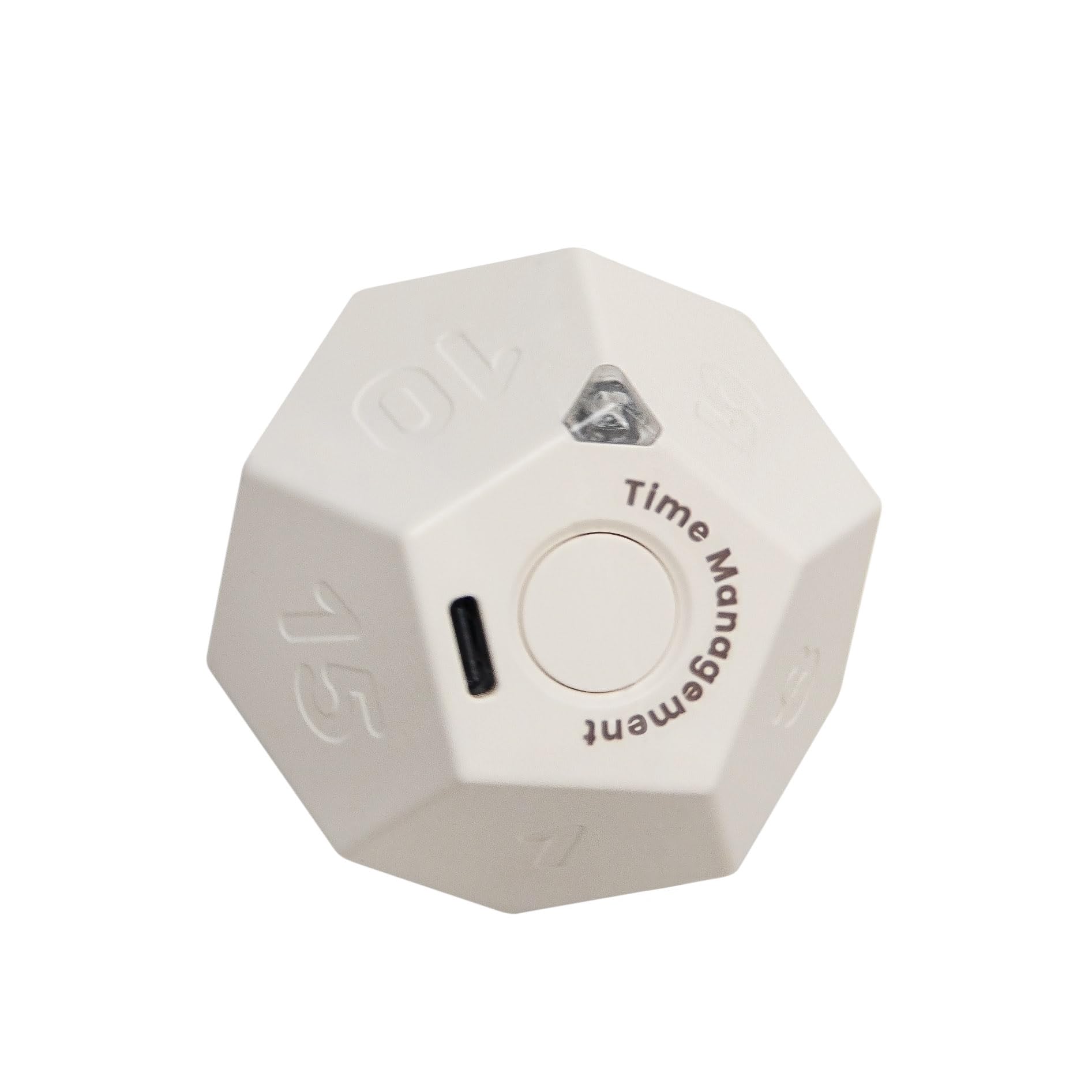 BEBESIRI Mini 12 Sided Cube Timer, 11 Preset Times Pomodoro Timer for Enhanced Productivity. Ideal for ADHD Management, Workout, Study & Kitchen Cooking. Easy to Use（White）