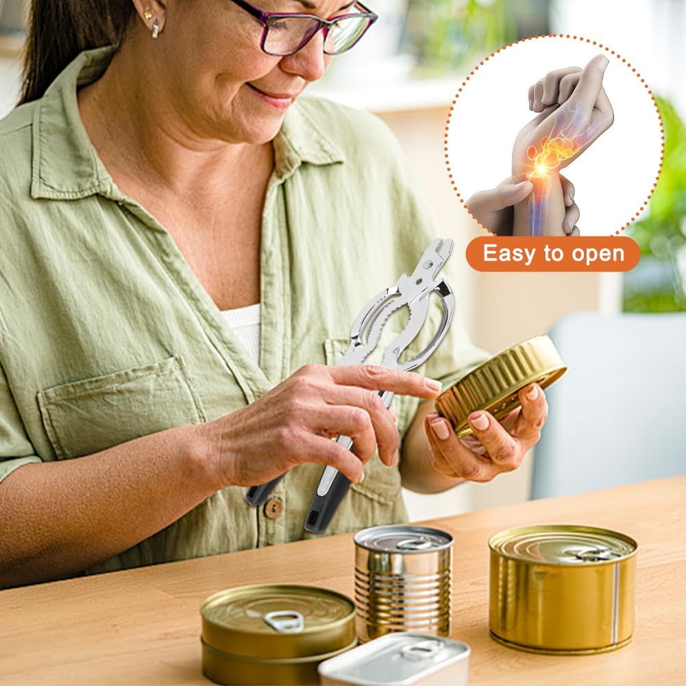 Skiennix Stainless Steel Jar Opener - Adjustable Tool for Weak & Arthritic Hands | Kitchen Gadget