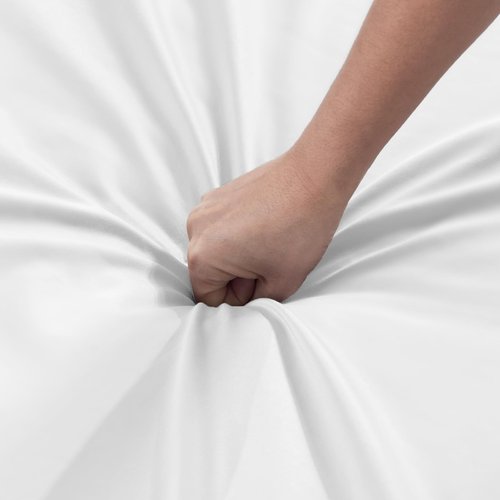 Warmstar 100% Cotton Queen Sheet Set,600 Thread Count Cotton Bed Sheets Sateen Soft Cotton Queen Size Sheet Set Deep Pocket, 4 Pc Bed Sheet Set -1 Flat Sheet, 1 Fitted Sheet,2 Pillowcases,White