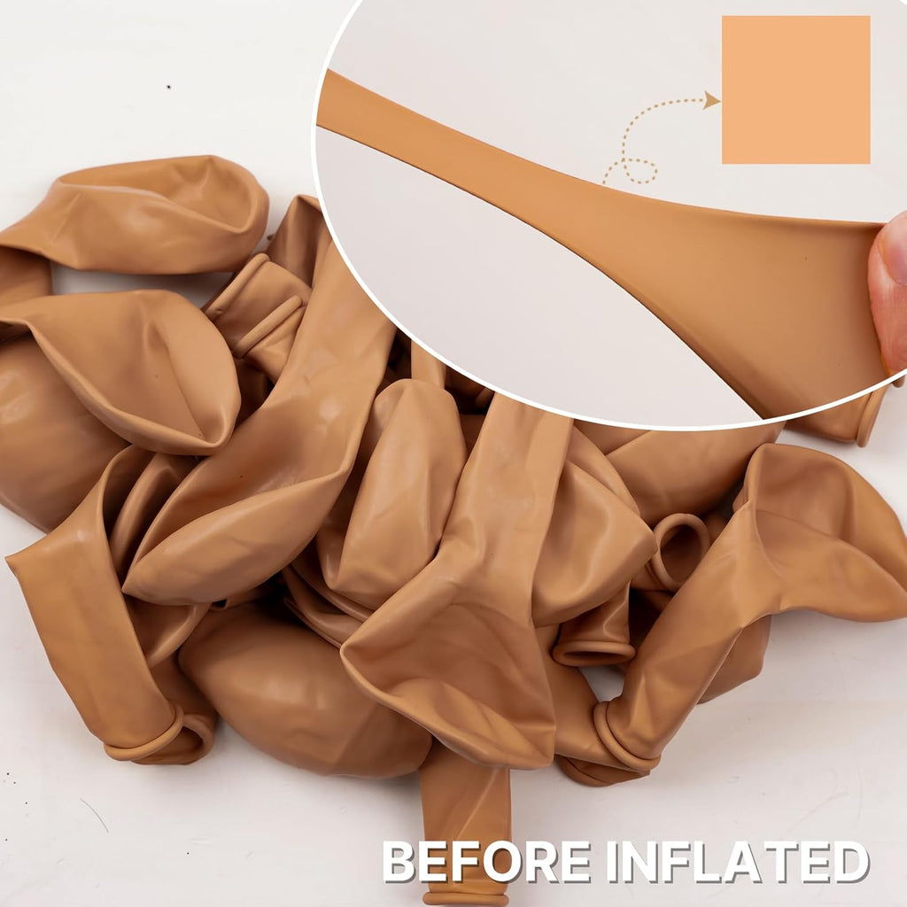 PartyWoo Nude Balloons - 100 Pcs Beige & Apricot Balloon Arch Kit | 5-36 Inch Sizes for Events