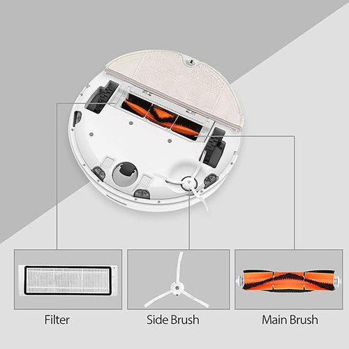 vacuum universal parts Universal compatible For Robot Vacuum Cleaner xiaomi S10 Plus+ Accessories,1 Main Brush,4 Filter,4 Side Brushes,6 Mop Pads,1 Cleaning tool Accessories Kits(16PCS)