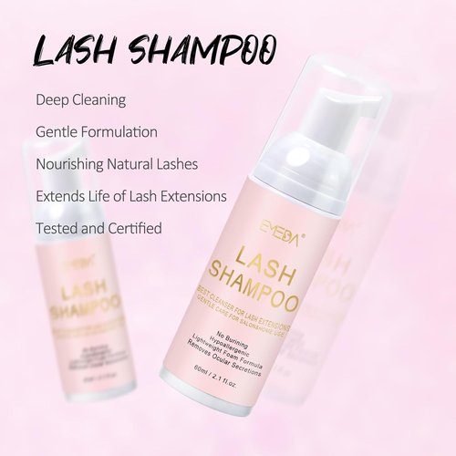 EMEDA Lash Shampoo Kit - Oil-Free Cleanser & Rinse Bottle with Rechargeable Fan Dryer | 2.02 fl oz