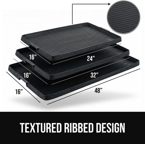 Gorilla Grip Boot Tray - Waterproof Natural Rubber Indoor/Outdoor Shoe Mat with Raised Edges | 24x16 Black