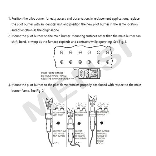 MENSI Q3450, Q3453 and Q3480 SmartValve System Pilot Burner Assembly Replacement for Honeywell Model Q3450C1185 Pilot Lights