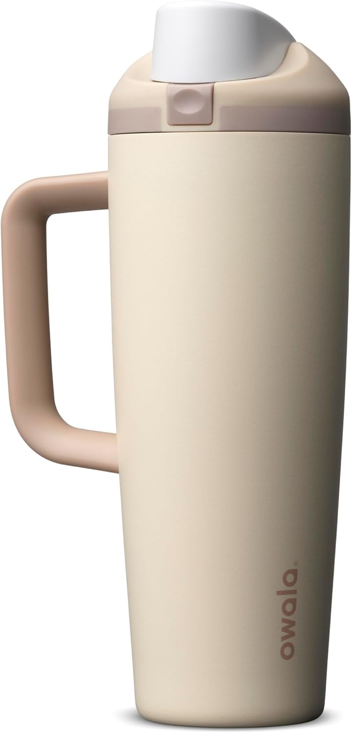 Owala FreeSip Tumbler - 30 oz. Stainless Steel - Stylish Tan (Lightly Toasted)