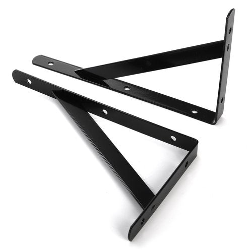 Hiceeden 12 Pack Heavy Duty Shelf Brackets, 8 in x 5 in Wall Mount Steel L Shelf Bracket, Angle Brackets for Floating Shelves, Black Metal Powder-Coated