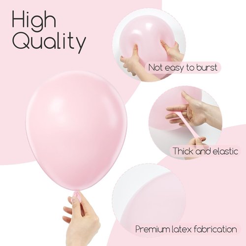 Awenztech Balloon Arch Kit - 120pcs Light Pink Latex Balloons in Various Sizes for Baby Shower & Birthday Party Decor