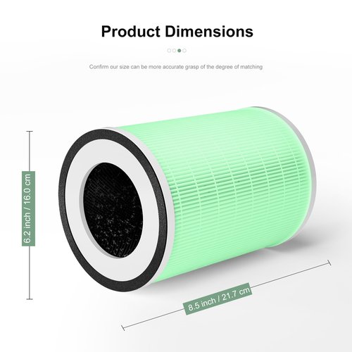 Luripid Kilo Air Purifier Filter Replacement, Compatible with Afloia KILO, KILOPLUS, KILOPRO, MIRO,MIRO PRO,MORENTO MR-Kilo and Kalo,CUCKOO CAC-I0510FW Air Purifier, 2 Pack (Green-pet Care Filter)