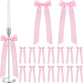 Regine Switzerland 16-Piece Pink Candlestick Bow Set - 13-Inch Ribbon Decor for Weddings & Parties