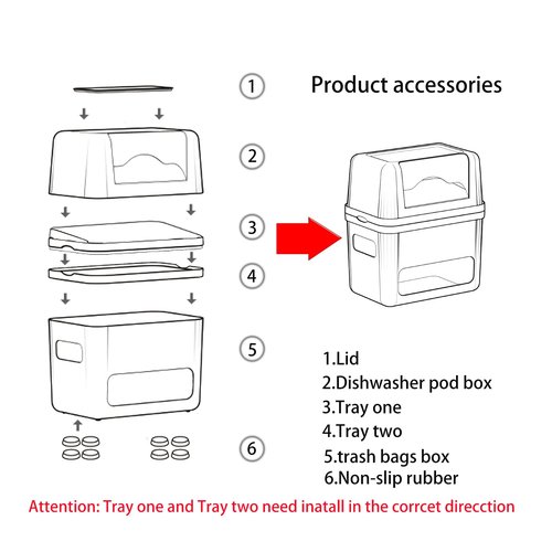 ZZWILLB 2-in-1 Trash Bag Dispenser & Laundry/Dishwasher Pods Container, Clear Acrylic Garbage Bag Organizer with Removable Lids, Under Sink Kitchen Storage Box