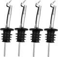 4 Pack Oil Pourerswith Flip Top, Olive Oil Dispenser Spout, Oil Spout Liquor Bottle Pourer Spouts, Speed Pour Spouts for 3/4" Bottle Mouth