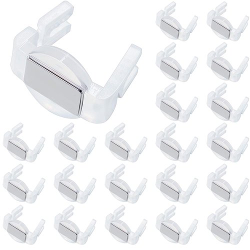 Hicarer Magnet Clip Christmas Light Clips for C9 Holiday Lighting Sockets Outdoor Hang Hooks for Xmas Gutter Shingle Lights, White (50)