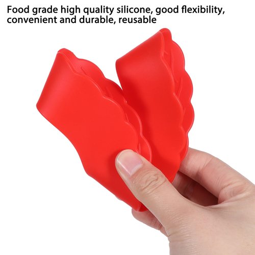 Ezymivs 4 Pcs Mini Pie Crust Shields, Pie Crust Protector for Edges Baking Silicone Crusts Shield for 4 to 6 in (Red)